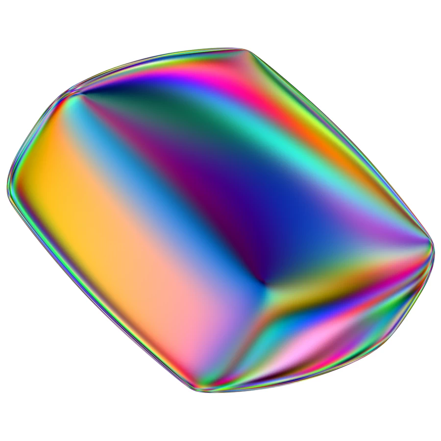 潮流酸性全息金属镭射机能彩虹3D立体几何图形png免抠图片素材【046】
